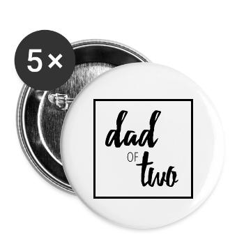 Dad of two - Buttons large 2.2''/56 mm (5-pack) - white - Front
