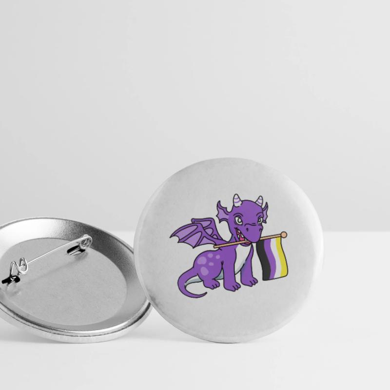 Nonbinary Pride Drache Nonbinary Pride Buttons groß 56 mm (5er Pack)