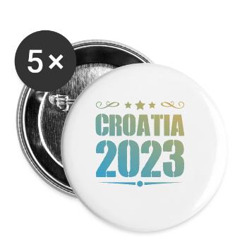 Croatia 2023 - Buttons groß 56 mm (5er Pack) - Weiß - Vorne