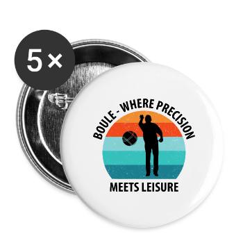 Boule Petanque Boccia Boules - Buttons large 2.2''/56 mm (5-pack) - white - Front