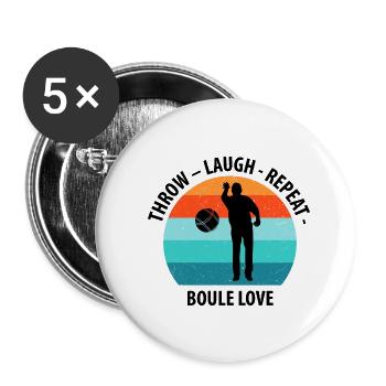 Boule Petanque Boccia Boules - Buttons large 2.2''/56 mm (5-pack) - white - Front