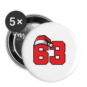 63 Number Christmas - Buttons large 2.2''/56 mm (5-pack) - white - Front