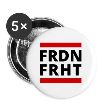 Frieden Freiheit - FRDN FRHT Shirts, Hoodies SHOP - Buttons groß 56 mm (5er Pack) - Weiß - Vorne