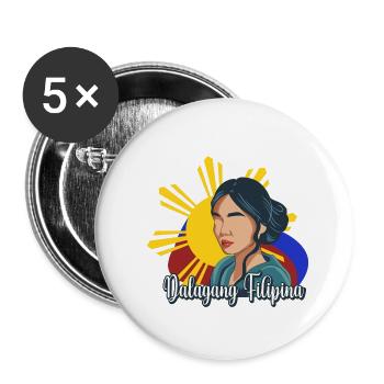 Philippines Drapeau philippin Filipiniana I Cadeau - Lot de 5 grands badges (56 mm) - blanc - Devant