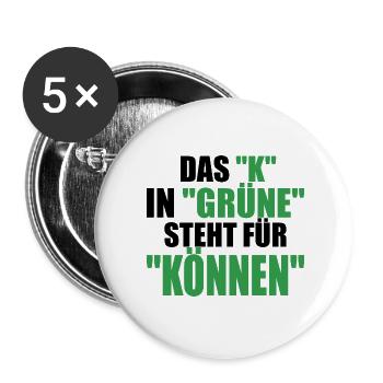 Witze Grüne Grünen Partei Öko Sprüche Klima Co2 - Buttons groß 56 mm (5er Pack) - Weiß - Vorne