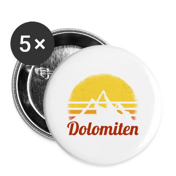 Dolomiten Wandern Geschenk Alpen Wanderer Tirol - Buttons groß 56 mm (5er Pack) - Weiß - Vorne