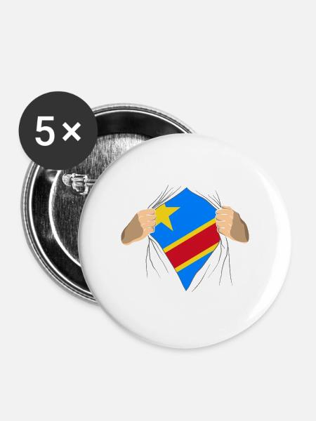 Kongo - Buttons groß 56 mm (5er Pack) - Weiß