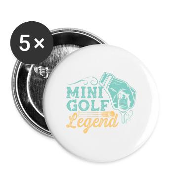 Golf golf golf golf cadeau - Lot de 5 grands badges (56 mm) - blanc - Devant