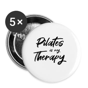 Le Pilates est ma thérapie - Lot de 5 grands badges (56 mm) - blanc - Devant