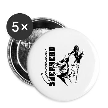 German Shepherd Dog Portrait Dog Wilsigns - Buttons large 2.2''/56 mm (5-pack) - white - Front