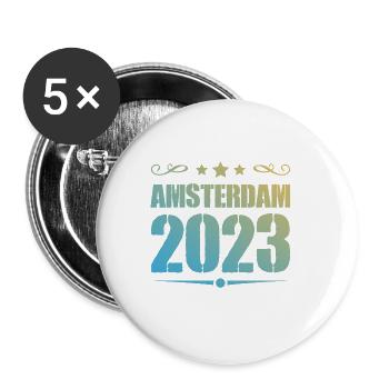 Amsterdam 2023 - Buttons large 2.2''/56 mm (5-pack) - white - Front