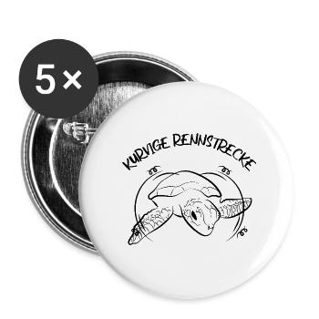Schildkröten Schildkröte - Buttons groß 56 mm (5er Pack) - Weiß - Vorne