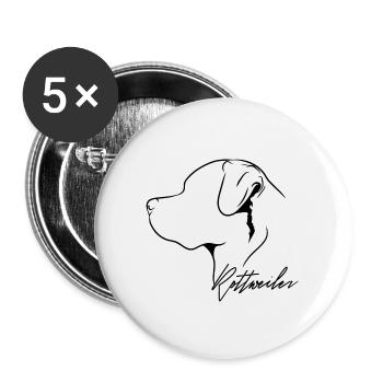 Rottweiler Profil Chiens Chien Wilsigns - Lot de 5 grands badges (56 mm) - blanc - Devant