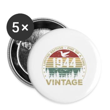 Vintage 1944 Original 1944 Retro Birthday 1944 - Buttons large 2.2''/56 mm (5-pack) - white - Front