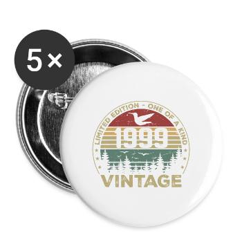 Vintage 1999 Original 1999 Rétro Anniversaire 1999 - Lot de 5 grands badges (56 mm) - blanc - Devant