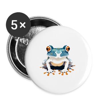 Frosch-Vektor-Kunst mit lebendigen Farben Illustration - Buttons groß 56 mm (5er Pack) - Weiß - Vorne