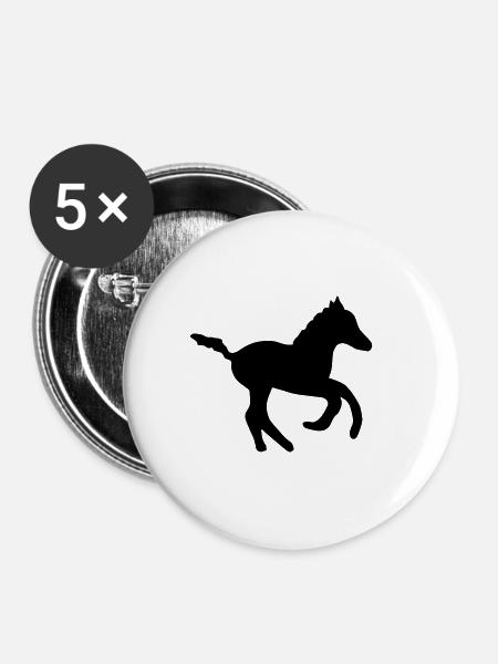 kleines süßes Fohlen - Buttons groß 56 mm (5er Pack) - Weiß