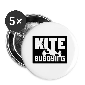Kite buggying - Buttons groß 56 mm (5er Pack) - Weiß - Vorne