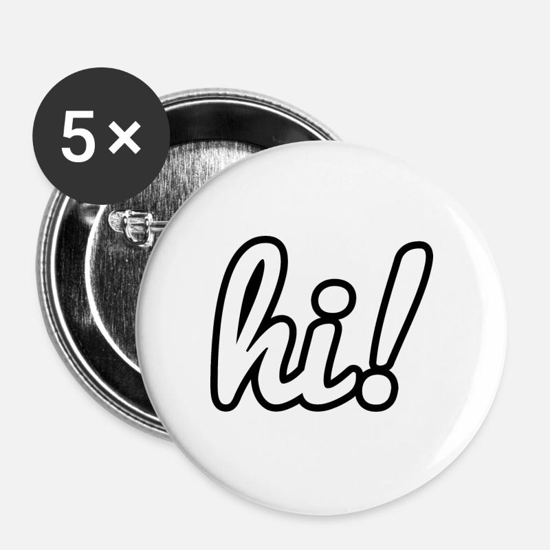 Hi! - Buttons large 2.2''/56 mm (5-pack) - white