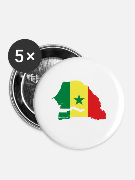 Senegal - Buttons groß 56 mm (5er Pack) - Weiß