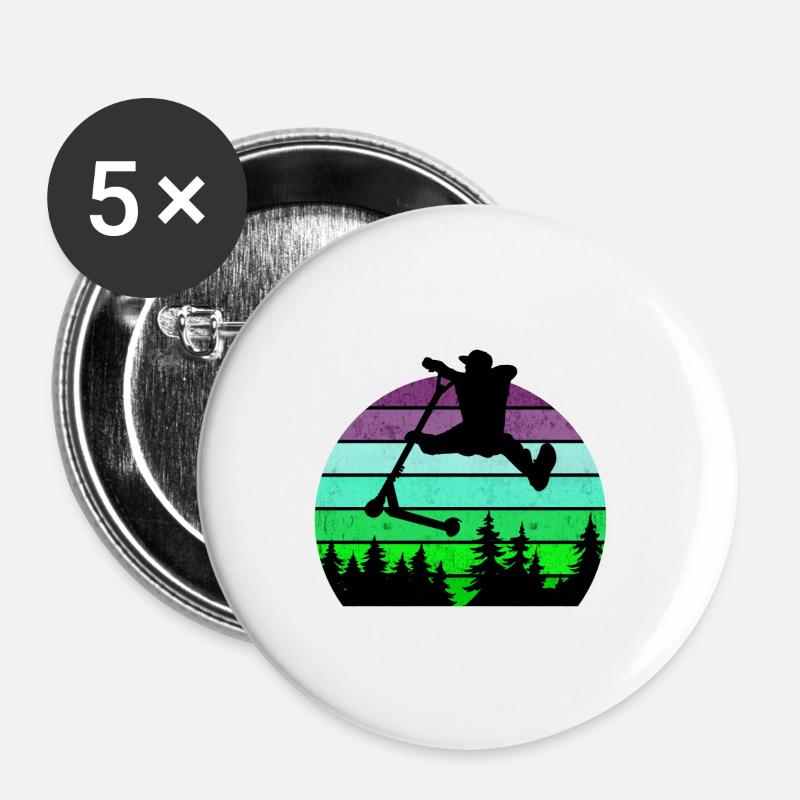 Escooter Scooter Stunt - Buttons large 2.2''/56 mm (5-pack) - white