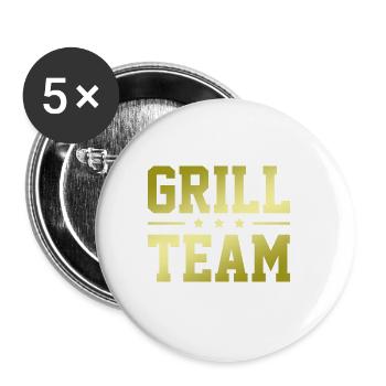 Grill Team - Buttons groß 56 mm (5er Pack) - Weiß - Vorne