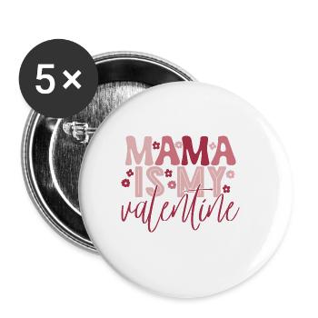 Valentine's Day Heart Love Gift Idea T-shirt - Buttons large 2.2''/56 mm (5-pack) - white - Front