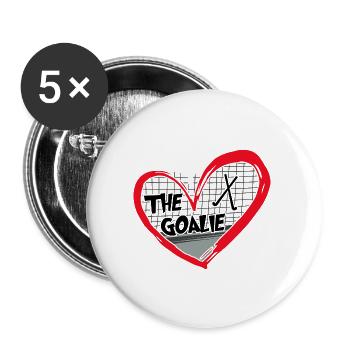 hockey field hockey hockey goalkeeper hockey goalie - Buttons large 2.2''/56 mm (5-pack) - white - Front
