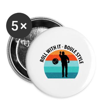 Boule Petanque Boccia Boules - Buttons large 2.2''/56 mm (5-pack) - white - Front