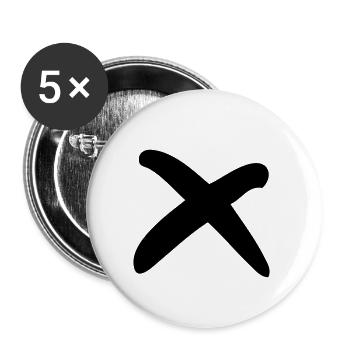 X Zeichen. Kreuz Symbol. Buchstabe X. Checkliste. - Buttons groß 56 mm (5er Pack) - Weiß - Vorne