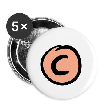 Copyright Zeichen. © Copy Symbol. Handgezeichnet. - Buttons groß 56 mm (5er Pack) - Weiß - Vorne