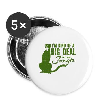 Tigre - Afrique - Nature sauvage - Conservation de la nature - Lot de 5 grands badges (56 mm) - blanc - Devant