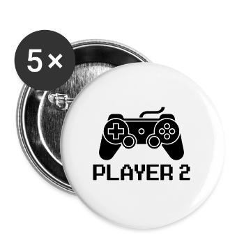 Game player 2 - Buttons large 2.2''/56 mm (5-pack) - white - Front