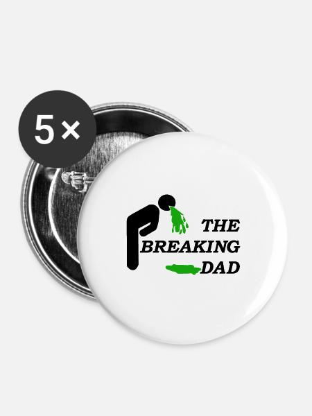 DAD BREAKING - Buttons groß 56 mm (5er Pack) - Weiß