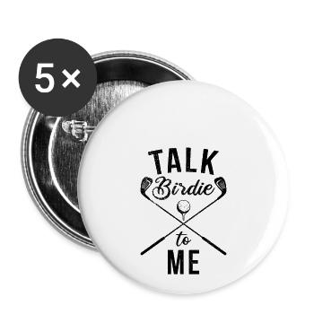 Lustiges Golfer Shirt Und Geschenk Golf - Buttons groß 56 mm (5er Pack) - Weiß - Vorne