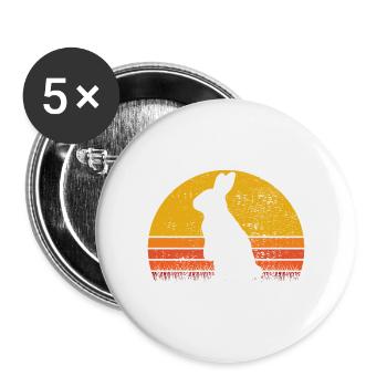 Easter Rabbit Sunset Retro Gift - Buttons large 2.2''/56 mm (5-pack) - white - Front