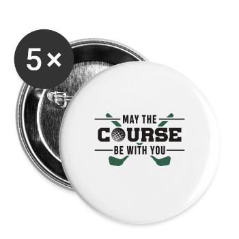 Golf Golfer Golfer Gift - Buttons large 2.2''/56 mm (5-pack) - white - Front
