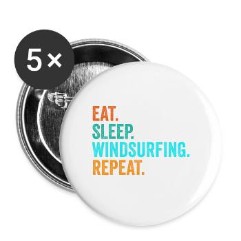 Windsurfen Surfen Surfer Geschenk - Buttons groß 56 mm (5er Pack) - Weiß - Vorne