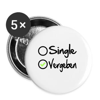 Ehefrau Ehemann Vergeben Verheiratet besetzt - Buttons groß 56 mm (5er Pack) - Weiß - Vorne