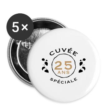 Cuvée spéciale 25 ans - Lot de 5 grands badges (56 mm) - blanc - Devant