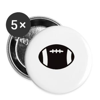 American Football Geschenkidee Sport USA - Buttons groß 56 mm (5er Pack) - Weiß - Vorne