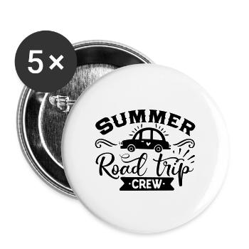 Road trip estival - Lot de 5 grands badges (56 mm) - blanc - Devant