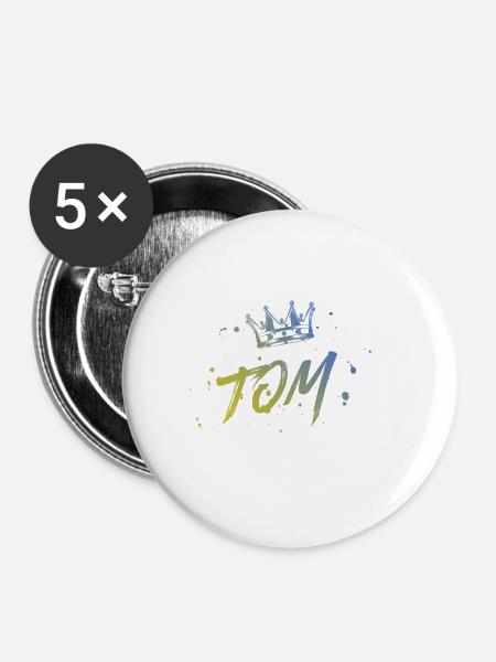 Tom - Buttons groß 56 mm (5er Pack) - Weiß