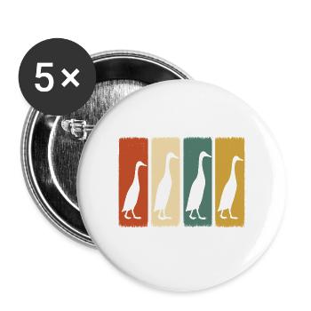 Canards Rétro Canard Éleveur de Canard Élevage de Canard - Lot de 5 grands badges (56 mm) - blanc - Devant