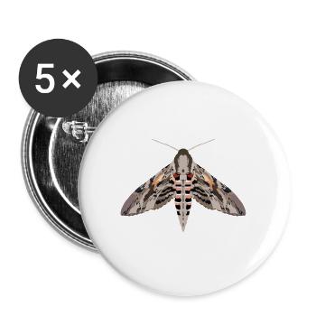 Papillons : Le papillon de la gloire du matin - Lot de 5 grands badges (56 mm) - blanc - Devant