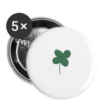 Lucky clover - Buttons large 2.2''/56 mm (5-pack) - white - Front
