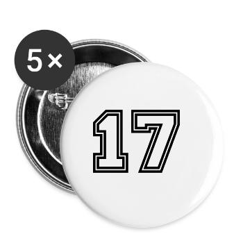 17 Number symbol - Buttons large 2.2''/56 mm (5-pack) - white - Front