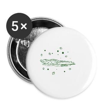 Crocodile - Lot de 5 grands badges (56 mm) - blanc - Devant