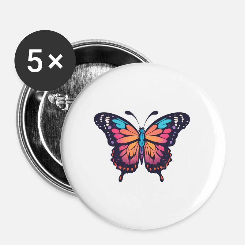 Butterfly - Buttons large 2.2''/56 mm (5-pack) - white