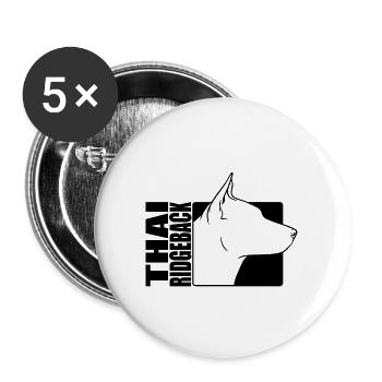 Thai Ridgeback Profil Hunde Hund Wilsigns - Buttons groß 56 mm (5er Pack) - Weiß - Vorne
